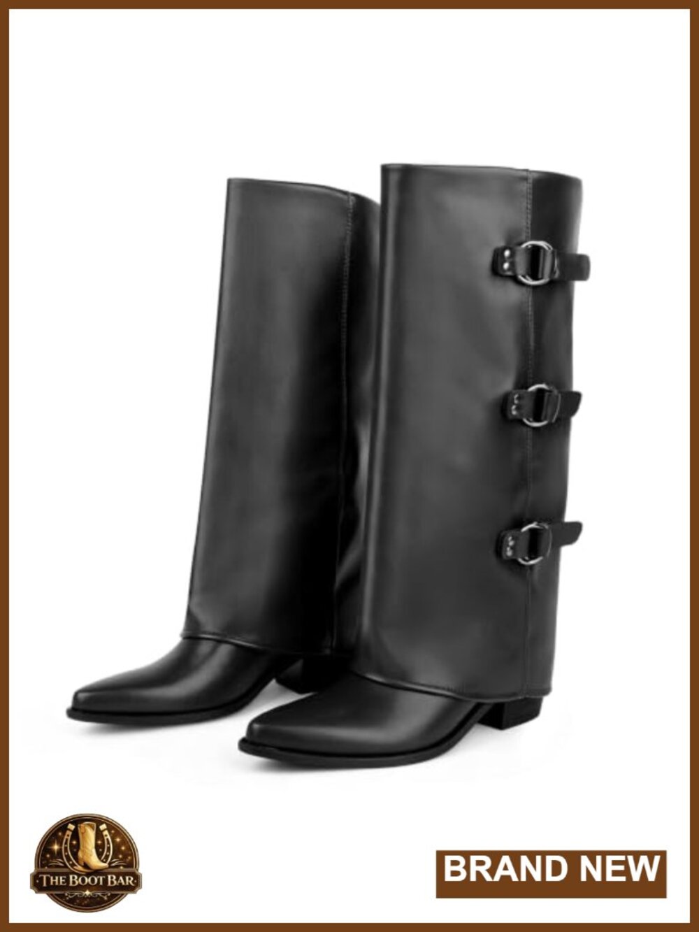 Women Faux Leather Knee High Slouch Boots